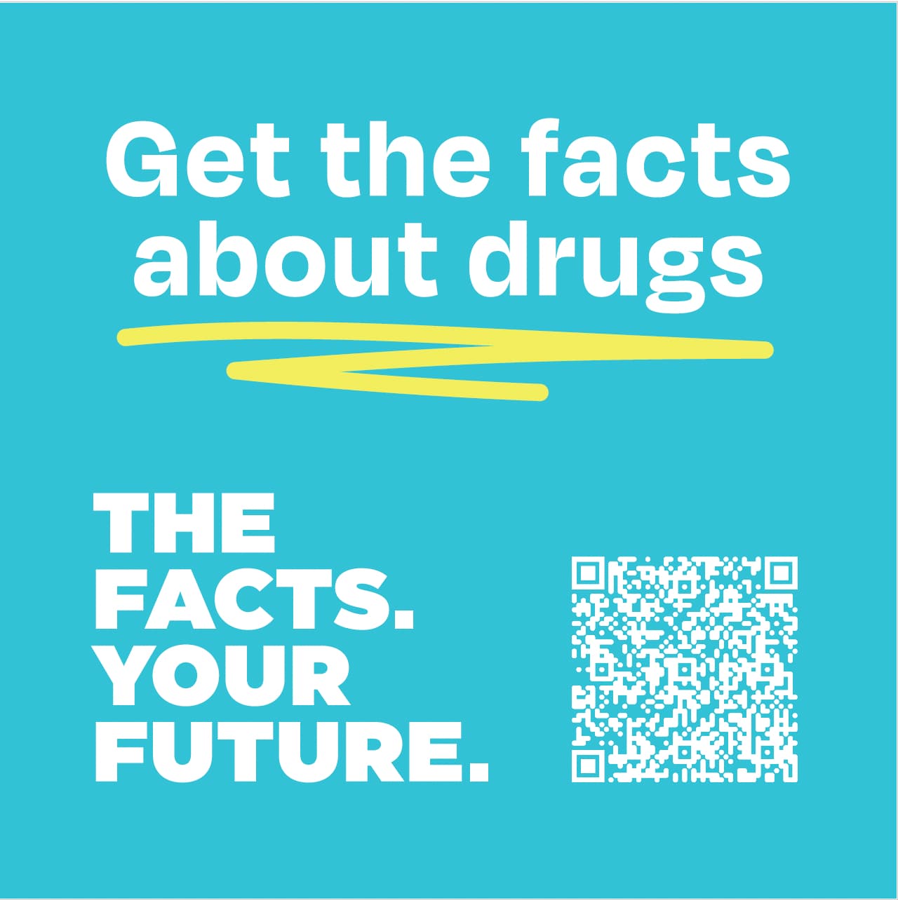 teal sticker with QR code